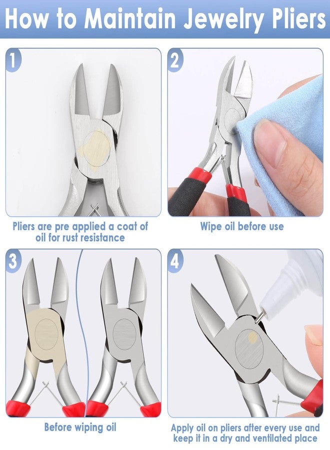 Billbotk Wire Cutters, Small Side Cutters for Crafts, Flush Cutting Pliers for Jewelry Making, Floral Wire Cutters for Artificial Flowers, Zip Tie Cutters for Cable Tie, Wire Cutting Tool for Guitar Strings - Image 5